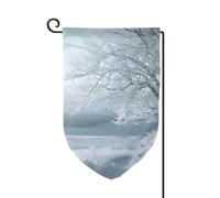 Drapeau de jardin de 30,5 x 45,7 cm, bannière extérieure double face, drapeau de bienvenue saisonnier, décoration extérieure, ferme, neige et arbre givré pour terrasse, pelouse et décoration de jardin