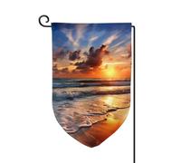 Drapeau de jardin de 30,5 x 45,7 cm, bannière extérieure double face, drapeau de bienvenue saisonnier, drapeau de cour, décoration extérieure, ferme, plage, lever du soleil, drapeaux pour terrasse