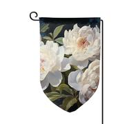 Drapeau de jardin de 30,5 x 45,7 cm, bannière extérieure double face, drapeau de bienvenue saisonnier, drapeau de cour de bienvenue pour extérieur, ferme, drapeaux de pivoine blanche pour terrasse