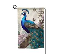 Drapeau de jardin de 30,5 x 45,7 cm, bannière extérieure double face, drapeau de bienvenue saisonnier, drapeau de cour, décoration extérieure, ferme, paon, drapeaux floraux pour terrasse, pelouse et