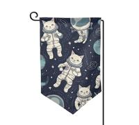 Drapeau de jardin de 30,5 x 45,7 cm, bannière extérieure double face, drapeau de bienvenue saisonnier, drapeau de cour, décoration extérieure, ferme, drapeau astronaute amusant pour terrasse, pelouse