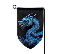 Drapeau de jardin de 30,5 x 45,7 cm, bannière extérieure double face, drapeau de bienvenue saisonnier, drapeau de cour de bienvenue pour extérieur, ferme, drapeau dragon chinois bleu pour terrasse
