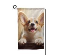 Drapeau de jardin de 30,5 x 45,7 cm, bannière extérieure double face, drapeau de bienvenue saisonnier, drapeau de cour, décoration extérieure, ferme, jolis drapeaux corgi pour terrasse, pelouse et