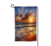 Drapeau de jardin de 30,5 x 45,7 cm, bannière extérieure double face, drapeau de bienvenue saisonnier, drapeau de cour, décoration extérieure, ferme, plage, lever du soleil, drapeaux pour terrasse