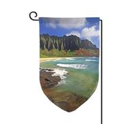 Drapeau de jardin de 30,5 x 45,7 cm, bannière extérieure double face, drapeau de bienvenue saisonnier, drapeau de cour, décoration extérieure, ferme, Kauai Hawaï, drapeaux de bord de mer pour terrasse