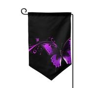 Drapeau de jardin de 30,5 x 45,7 cm, bannière extérieure double face, drapeau de bienvenue saisonnier, drapeau de cour de bienvenue pour extérieur, ferme, drapeaux papillon violet et noir pour