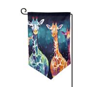Drapeau de jardin de 30,5 x 45,7 cm, bannière extérieure double face, drapeau de bienvenue saisonnier, décoration extérieure, ferme, fans de girafe, drapeaux pour amateurs de terrasse, pelouse et