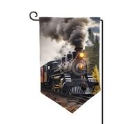Drapeau de jardin de 30,5 x 45,7 cm, bannière extérieure double face, drapeau de bienvenue saisonnier, drapeau de cour de bienvenue pour extérieur, ferme, train à vapeur pour terrasse, pelouse et
