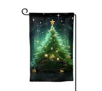 Drapeau de jardin de 30,5 x 45,7 cm, bannière extérieure double face, drapeau de bienvenue saisonnier, drapeau de cour de bienvenue pour extérieur, ferme, vert sapin de Noël pour terrasse, pelouse et