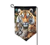 Drapeau de jardin de 30,5 x 45,7 cm, bannière extérieure double face, drapeau de bienvenue saisonnier, drapeau de cour, décoration extérieure, ferme, lion, tigre, léopard et papillon pour terrasse