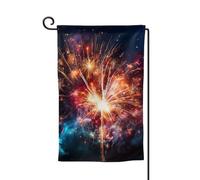 Drapeau de jardin de 30,5 x 45,7 cm, bannière extérieure double face, drapeau de bienvenue saisonnier, drapeau de cour, décoration extérieure, ferme, explosion, feux d'artifice pour terrasse, pelouse