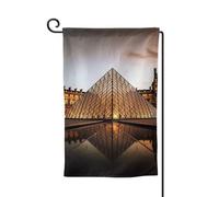 Drapeau de jardin de 30,5 x 45,7 cm, bannière extérieure double face, drapeau de bienvenue saisonnier, décoration extérieure, ferme, musée du Louvre à Paris, drapeaux pour terrasse, pelouse et