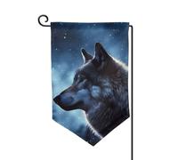 Drapeau de jardin de 30,5 x 45,7 cm, bannière extérieure double face, drapeau de bienvenue saisonnier, drapeau de cour, décoration extérieure, ferme, loup solitaire pour terrasse, pelouse et