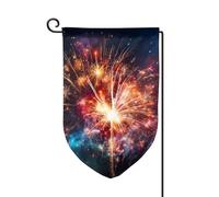 Drapeau de jardin de 30,5 x 45,7 cm, bannière extérieure double face, drapeau de bienvenue saisonnier, drapeau de cour, décoration extérieure, ferme, explosion, feux d'artifice pour terrasse, pelouse