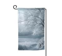 Drapeau de jardin de 30,5 x 45,7 cm, bannière extérieure double face, drapeau de bienvenue saisonnier, décoration extérieure, ferme, neige et arbre givré pour terrasse, pelouse et décoration de jardin