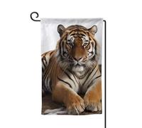 Drapeau de jardin de 30,5 x 45,7 cm, bannière extérieure double face, drapeau de bienvenue saisonnier, drapeau de cour, décoration extérieure, ferme, grand tigre, pour terrasse, pelouse et décoration