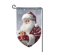 Drapeau de jardin de 30,5 x 45,7 cm, bannière extérieure double face, drapeau de bienvenue saisonnier, drapeau de cour de bienvenue pour extérieur, ferme, Père Noël, neige pour terrasse, pelouse et