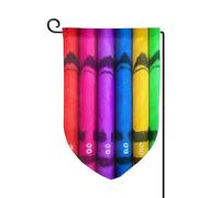 Drapeau de jardin de 30,5 x 45,7 cm, bannière extérieure double face, drapeau de bienvenue saisonnier, drapeau de cour de bienvenue pour extérieur, ferme, crayons de couleur, drapeaux pour terrasse