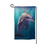 Drapeau de jardin de 30,5 x 45,7 cm, bannière extérieure double face, drapeau de bienvenue saisonnier, drapeau de cour, décoration extérieure, ferme, animaux marins, dauphins, drapeaux pour terrasse