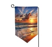 Drapeau de jardin de 30,5 x 45,7 cm, bannière extérieure double face, drapeau de bienvenue saisonnier, drapeau de cour, décoration extérieure, ferme, plage, lever du soleil, drapeaux pour terrasse