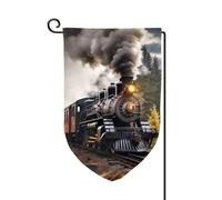 Drapeau de jardin de 30,5 x 45,7 cm, bannière extérieure double face, drapeau de bienvenue saisonnier, drapeau de cour de bienvenue pour extérieur, ferme, train à vapeur pour terrasse, pelouse et