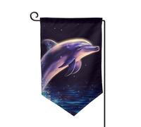 Drapeau de jardin de 30,5 x 45,7 cm, bannière extérieure double face, drapeau de bienvenue saisonnier, drapeau de cour de bienvenue pour extérieur, ferme, dauphin à paillettes pour terrasse, pelouse