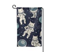 Drapeau de jardin de 30,5 x 45,7 cm, bannière extérieure double face, drapeau de bienvenue saisonnier, drapeau de cour, décoration extérieure, ferme, drapeau astronaute amusant pour terrasse, pelouse