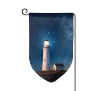 Drapeau de jardin de 30,5 x 45,7 cm, bannière extérieure double face, drapeau de bienvenue saisonnier, décoration extérieure, phare de ferme, ciel étoilé, drapeaux pour terrasse, pelouse et décoration