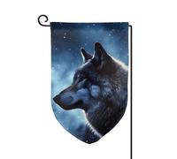 Drapeau de jardin de 30,5 x 45,7 cm, bannière extérieure double face, drapeau de bienvenue saisonnier, drapeau de cour, décoration extérieure, ferme, loup solitaire pour terrasse, pelouse et