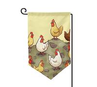 Drapeau de jardin de 30,5 x 45,7 cm, bannière extérieure double face, drapeau de bienvenue saisonnier, décoration extérieure, ferme, une couvée de poulets, drapeaux pour terrasse, pelouse et