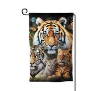 Drapeau de jardin de 30,5 x 45,7 cm, bannière extérieure double face, drapeau de bienvenue saisonnier, drapeau de cour, décoration extérieure, ferme, lion, tigre, léopard et papillon pour terrasse