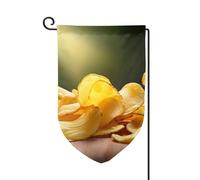 Drapeau de jardin de 30,5 x 45,7 cm, bannière extérieure double face, drapeau de bienvenue saisonnier, décoration extérieure, ferme, chips de pommes de terre, drapeaux pour terrasse, pelouse et