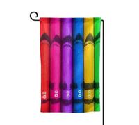 Drapeau de jardin de 30,5 x 45,7 cm, bannière extérieure double face, drapeau de bienvenue saisonnier, drapeau de cour de bienvenue pour extérieur, ferme, crayons de couleur, drapeaux pour terrasse