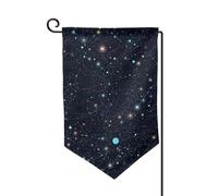 Drapeau de jardin de 30,5 x 45,7 cm, bannière extérieure double face, drapeau de bienvenue saisonnier, décoration extérieure, ferme, constellation, amas d'étoiles, drapeaux de galaxies pour terrasse