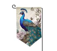 Drapeau de jardin de 30,5 x 45,7 cm, bannière extérieure double face, drapeau de bienvenue saisonnier, drapeau de cour, décoration extérieure, ferme, paon, drapeaux floraux pour terrasse, pelouse et