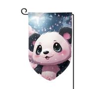 Drapeau de jardin de 30,5 x 45,7 cm, bannière extérieure double face, drapeau de bienvenue saisonnier, drapeau de cour, décoration extérieure, drapeau panda rose pour terrasse, pelouse et décoration