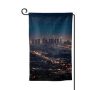 Drapeau de jardin de 30,5 x 45,7 cm, bannière extérieure double face, drapeau de bienvenue saisonnière, décoration extérieure, ferme, drapeau d'horizon de Los Angeles pour terrasse, pelouse et