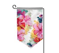 Drapeau de jardin de 30,5 x 45,7 cm, bannière extérieure double face, drapeau de bienvenue saisonnière, décoration extérieure, ferme, imprimé floral hawaïen, drapeaux pour terrasse, pelouse et