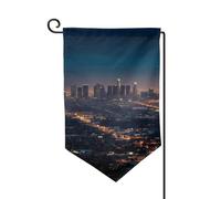 Drapeau de jardin de 30,5 x 45,7 cm, bannière extérieure double face, drapeau de bienvenue saisonnière, décoration extérieure, ferme, drapeau d'horizon de Los Angeles pour terrasse, pelouse et