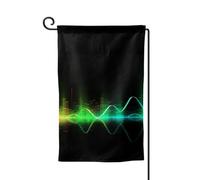 Drapeau de jardin de 30,5 x 45,7 cm, bannière extérieure double face, drapeau de bienvenue saisonnière, décoration extérieure, ferme, musique cool, vagues sonores, drapeaux pour terrasse, pelouse et