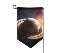 Drapeau de jardin de 30,5 x 45,7 cm, bannière extérieure double face, drapeau de bienvenue saisonnière, décoration extérieure, ferme, anneau Saturne, drapeaux de planète pour terrasse, pelouse et