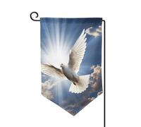 Drapeau de jardin de 30,5 x 45,7 cm, bannière extérieure double face, drapeau de bienvenue saisonnière, décoration extérieure, ferme, colombe, ciel pour terrasse, pelouse et décoration de jardin