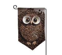 Drapeau de jardin de 30,5 x 45,7 cm, bannière extérieure double face, drapeau de bienvenue saisonnière, décoration extérieure, ferme, grains de café, hibou, drapeaux pour terrasse, pelouse et