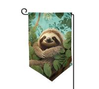 Drapeau de jardin de 30,5 x 45,7 cm, bannière extérieure double face, drapeau de bienvenue saisonnière, décoration extérieure, ferme, câlin, arbre paresseux, drapeaux pour terrasse, pelouse et