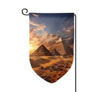 Drapeau de jardin de 30,5 x 45,7 cm, bannière extérieure double face, drapeau de bienvenue saisonnière, décoration extérieure, pyramides égyptiennes pour terrasse, pelouse et décoration de jardin
