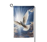 Drapeau de jardin de 30,5 x 45,7 cm, bannière extérieure double face, drapeau de bienvenue saisonnière, décoration extérieure, ferme, colombe, ciel pour terrasse, pelouse et décoration de jardin