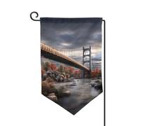Drapeau de jardin de 30,5 x 45,7 cm, bannière extérieure double face, drapeau de bienvenue saisonnière, décoration extérieure, paysage, pont pour terrasse, pelouse et décoration de jardin