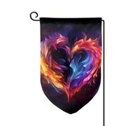 Drapeau de jardin de 30,5 x 45,7 cm, bannière extérieure double face, drapeau de bienvenue saisonnière, décoration extérieure, ferme, drapeaux en forme de cœur arc-en-ciel pour terrasse, pelouse et