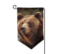Drapeau de jardin de 30,5 x 45,7 cm, bannière extérieure double face, drapeau de bienvenue saisonnière, décoration extérieure, ferme, ours grizzly pour terrasse, pelouse et décoration de jardin