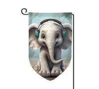 Drapeau de jardin de 30,5 x 45,7 cm, bannière extérieure double face, drapeau de bienvenue saisonnière, décoration extérieure, ferme, drapeaux d'éléphant gris pour terrasse, pelouse et décoration de